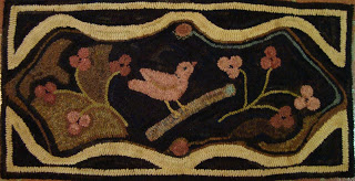 Red Bird hooked rug pattern